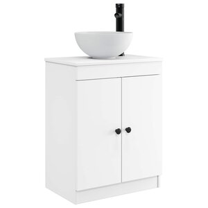 vidaXL Meuble de salle de bain avec évier Blanc 54 x 35 x 83 cm