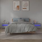 vidaXL Tables de chevet 2 Pièces avec LED sonoma gris 60x35x40 cm