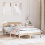 vidaXL Cadre de lit avec tête de lit 135x190 cm en bois massif de pin