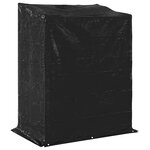 vidaXL Portant de bois de chauffage et housse de pluie acier galvanisé