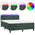 vidaXL Sommier à lattes de lit avec matelas LED Vert foncé 140x200 cm