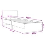 vidaXL Cadre de lit avec bandes LED Chêne artisanal Bois d'ingénierie