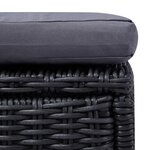 vidaXL Chaise longue Résine tressée Noir et gris foncé