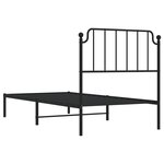vidaXL Cadre de lit métal sans matelas avec tête de lit noir 90x190 cm