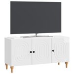 vidaXL Meuble TV Blanc brillant 99 x 34 5 x 50 cm Bois d'ingénierie