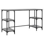 vidaXL Bureau sonoma gris 140x50x75 cm métal et bois d'ingénierie