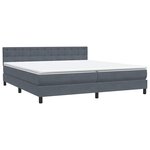 vidaXL Sommier à lattes de lit et matelas gris foncé 180x210cm velours