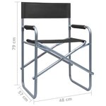 vidaXL Chaises de metteur en scène 2 Pièces Acier Noir