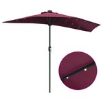 vidaXL Parasol de jardin Rouge bordeaux 294 x 150 x 223 cm tissu