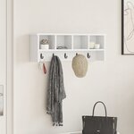 vidaXL Porte-manteau mural Blanc 75 x 16 x 26 cm Bois d'ingénierie