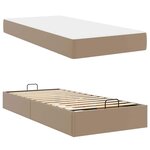 vidaXL Cadre de lit avec matelas Cappuccino 100 x 200 cm Faux cuir