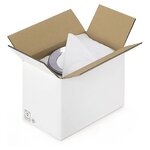 Caisse carton blanche double cannelure raja 48 5x28 5x30 cm (lot de 15)