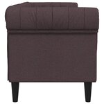 vidaXL Canapé Chesterfield 3 places marron foncé tissu
