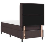 vidaXL Lit à ressorts avec matelas Marron foncé 90 x 200 cm tissu