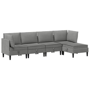 vidaXL Ensemble de meubles pour le salon 5 Pièces Gris foncé Tissu