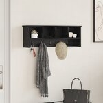 vidaXL Porte-manteau mural avec étagère Montage mural avec stockage Chêne noir 75 x 16 x 26 cm