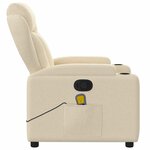 vidaXL Fauteuil de massage inclinable crème tissu
