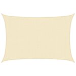 vidaXL Voile d'ombrage 160 g/m² Crème 3x5 m PEHD
