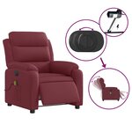 vidaXL Fauteuil de massage inclinable électrique Rouge bordeaux Tissu