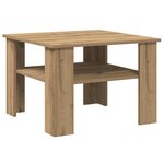 vidaXL Table basse chêne artisanal 60x60x42cm bois d'ingénierie