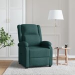 vidaXL Fauteuil inclinable Vert foncé Tissu