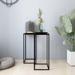 vidaXL Tables d'appoint 2 Pièces Noir Acier