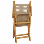 vidaXL Chaises de jardin pliantes lot de 8 beige rotin et bois massif