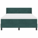 vidaXL Lit à ressorts avec matelas Vert foncé 190 x 140 cm Polyester