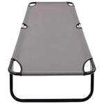 vidaXL Chaise longue pliable gris Acier