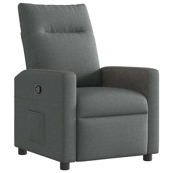 vidaXL Fauteuil inclinable Gris foncé Tissu