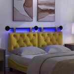 vidaXL Tête de lit suspendue Avec lumière LED Jaune Velours