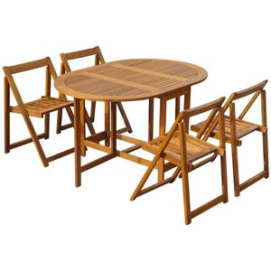 vidaXL Ensemble à manger d'extérieur pliable 5Pièces Bois d'acacia solide
