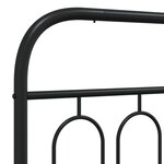 vidaXL Cadre de lit métal avec tête de lit/pied de lit noir 135x190 cm