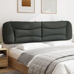 vidaXL Coussin de tête de lit gris foncé 200 cm tissu