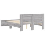 vidaXL Cadre de lit avec tête de lit et LED sonoma gris 135x190 cm