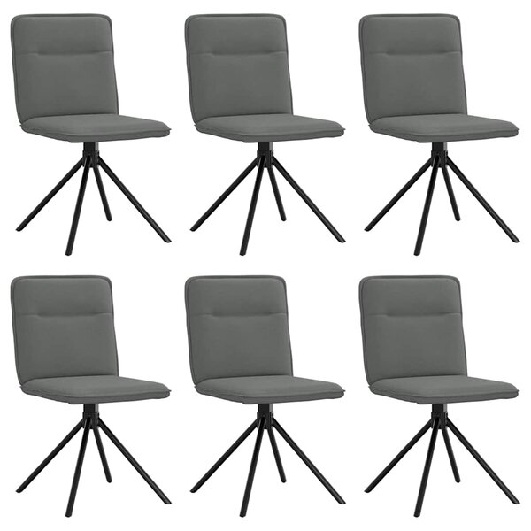 vidaXL Chaises à manger lot de 6 gris foncé tissu
