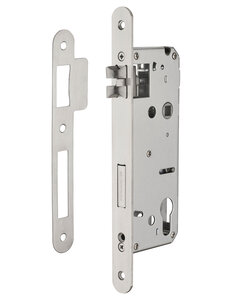 INTELOCK - Serrure encast. Intelock trou cylindre pour poignées connectées  inox  axe50mm  entr'axes85mm  carré8  BR - INTELOCK