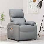 vidaXL Fauteuil de massage inclinable Gris clair Tissu
