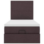 vidaXL Lit ottoman avec matelas et LED marron foncé 90x200 cm tissu