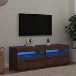 vidaXL Meubles TV avec lumières LED 2 Pièces chêne artisanal