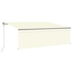 vidaXL Auvent automatique et store capteur de vent et LED 4x3 m Crème