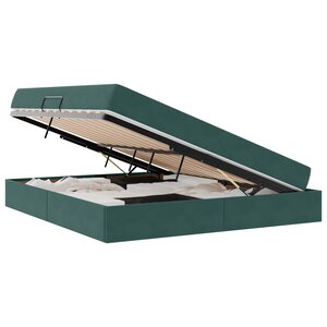 vidaXL Lit avec rangement et matelas Vert foncé 180 x 200 cm Velours
