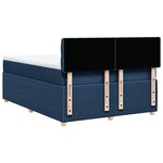 vidaXL Sommier à lattes de lit avec matelas Bleu 160x200 cm Tissu