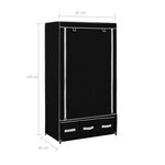 vidaXL Garde-robe Noir 87 x 49 x 159 cm Tissu