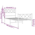 vidaXL Cadre de lit métal sans matelas avec pied de lit noir 107x203cm