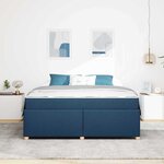 vidaXL Cadre de lit avec matelas Bleu 180 x 200 cm tissu