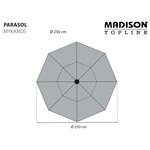 Madison Parasol de jardin Mykanos 250 cm taupe