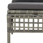 vidaXL Salon de jardin 3 Pièces avec coussins Gris Résine tressée