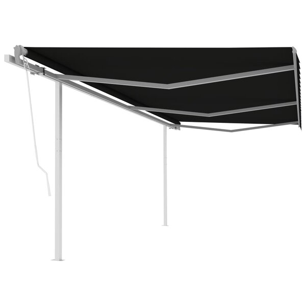 vidaXL Auvent automatique rétractable avec poteaux 6x3 5 m Anthracite