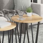 vidaXL Ensemble de tables d'appoint 2 Pièces Chêne artisanal et noir